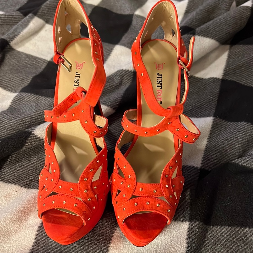 Platform just fab red heels